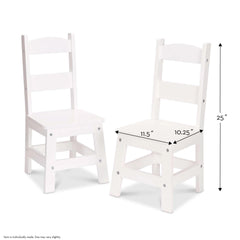 Wooden Chair Pair  - White
