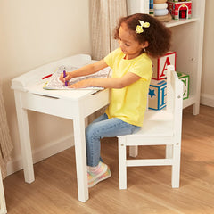 Child's Lift-Top Desk & Chair - White